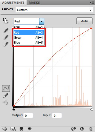 image of photoshop's curve level