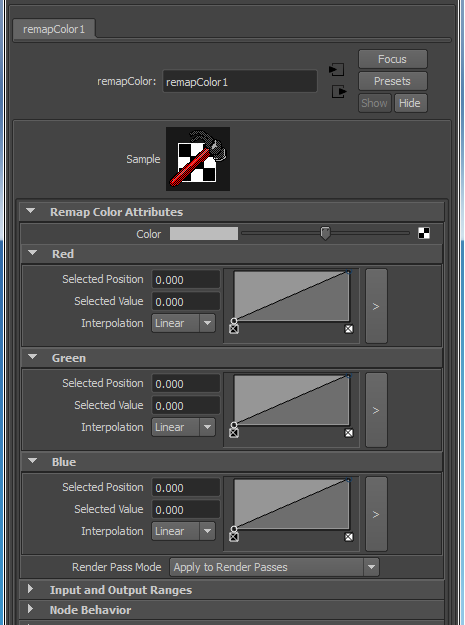 image of the remap color node in the attribute editor