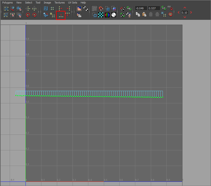 alignment of the lower UVs