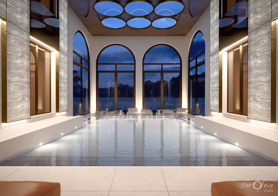 Interior render swimming pool ryad palace 02