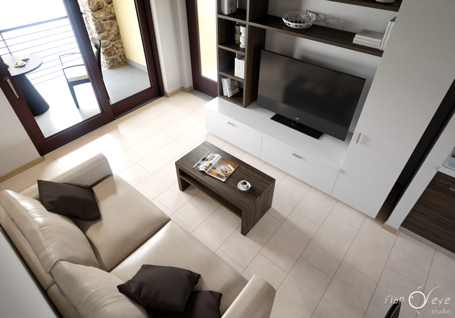 interior render of a residence apartment in Tuscany 07
